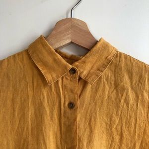 Mustard Yellow Linen Sleeveless Top (Uniqlo)